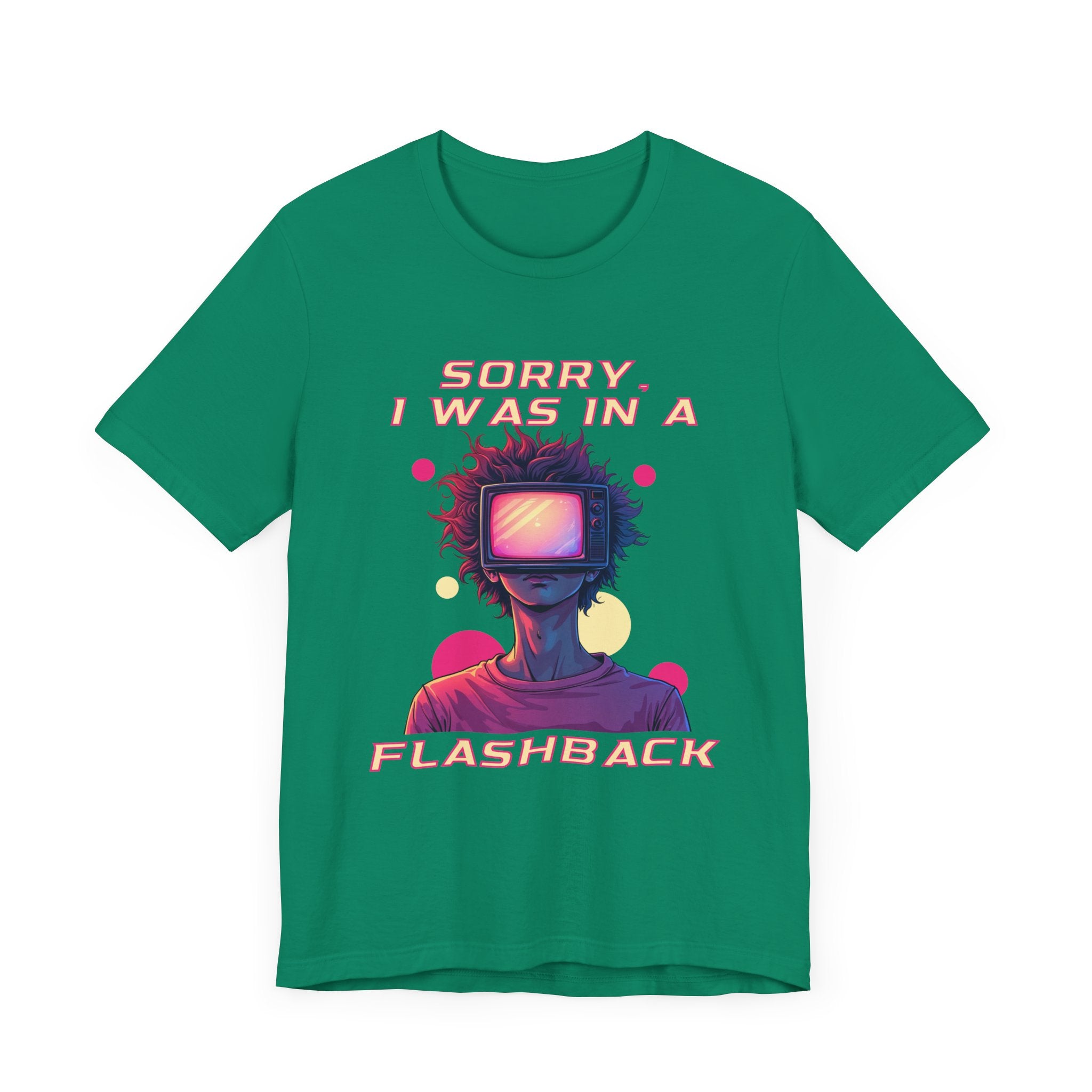Sorry I Was in a Flashback – Retro TV Head Vintage Aesthetics and Nostalgic Vibes Graphic T-Shirt