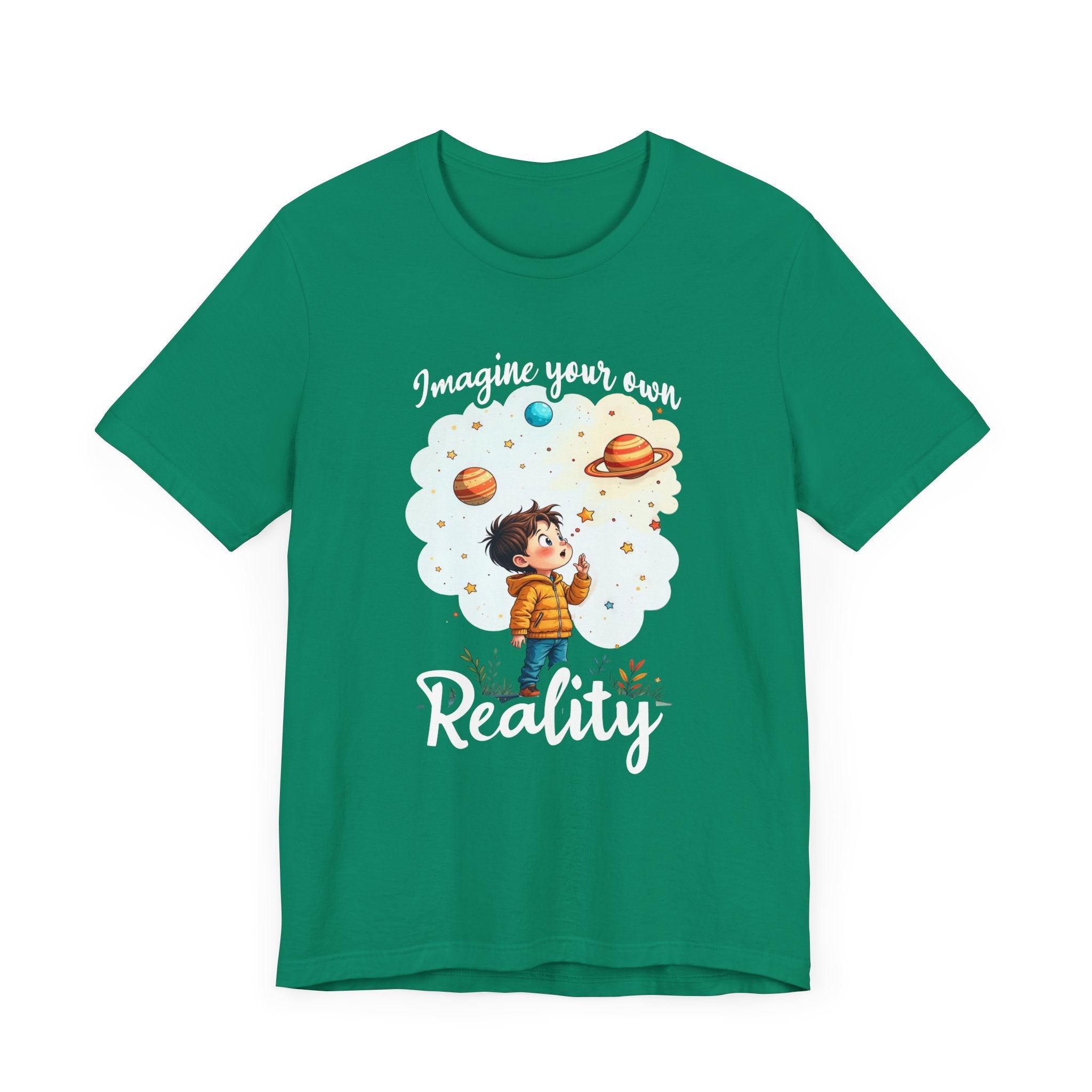 Digital Daydream - Imagine Your Own Reality – Toddler Dreaming Up Colorful Space Planets & Stars T-Shirt