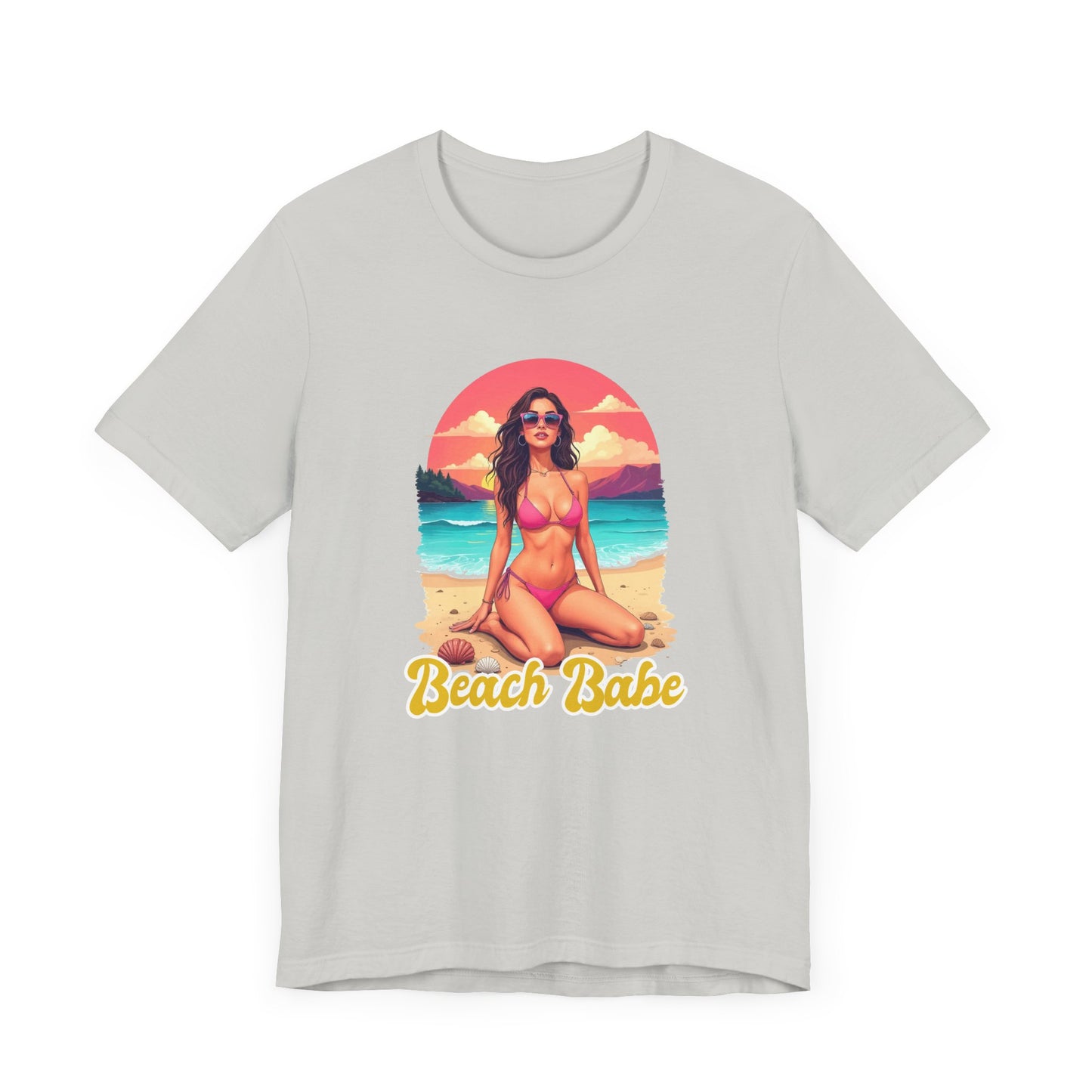Beach Babe T-Shirt – Stylish Women in Bikini Beach Graphic Tee