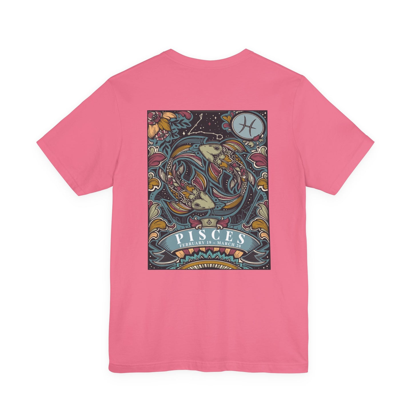 Pisces Constellation & Floral Zodiac T-Shirt – February 19 to March 20