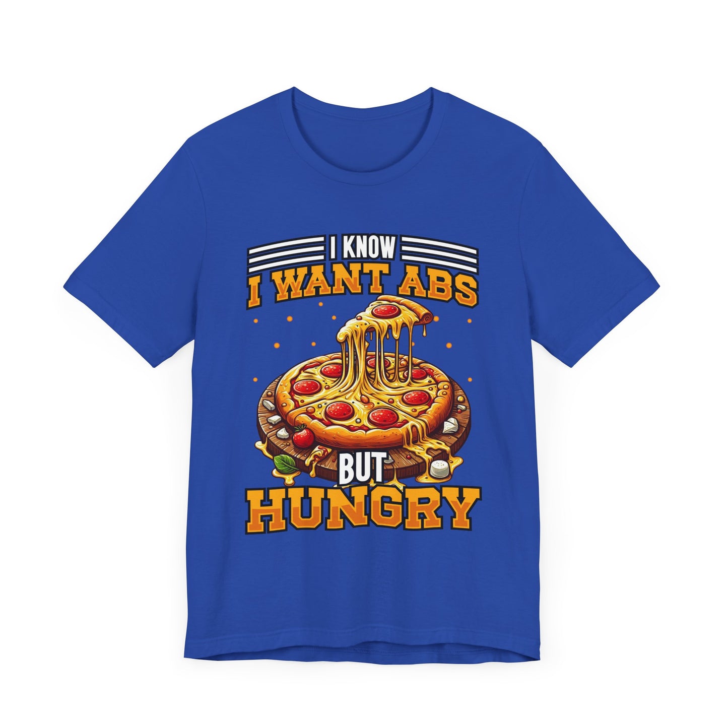 I Know I Want Abs But Hungry Shirt, Funny Gym Foodie Tee, Workout and Food Struggle T Shirt, Relatable Fitness Humor Apparel, Sarcastic Fit Top