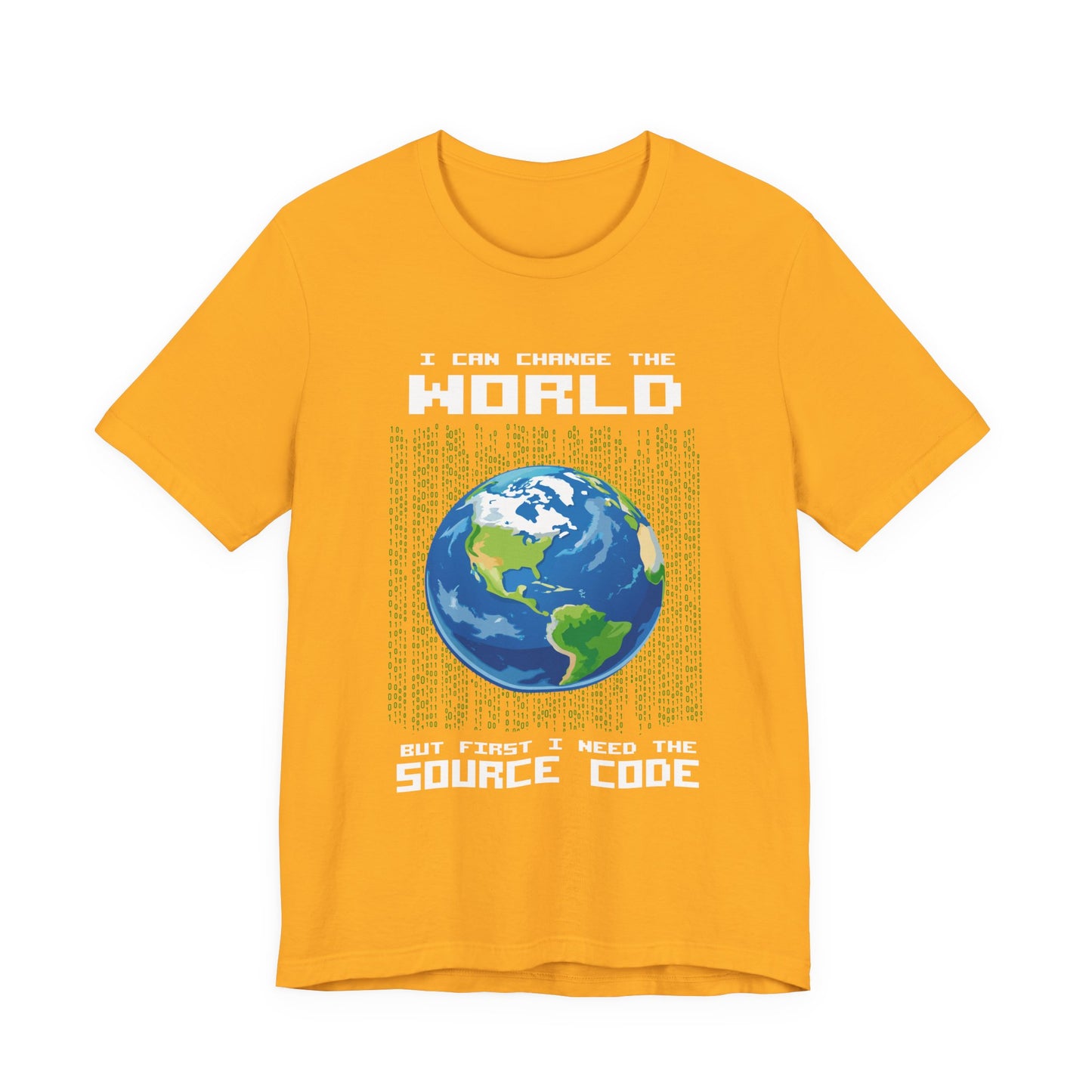 Change the World Source Code Earth Tshirt – Binary Globe for Coders