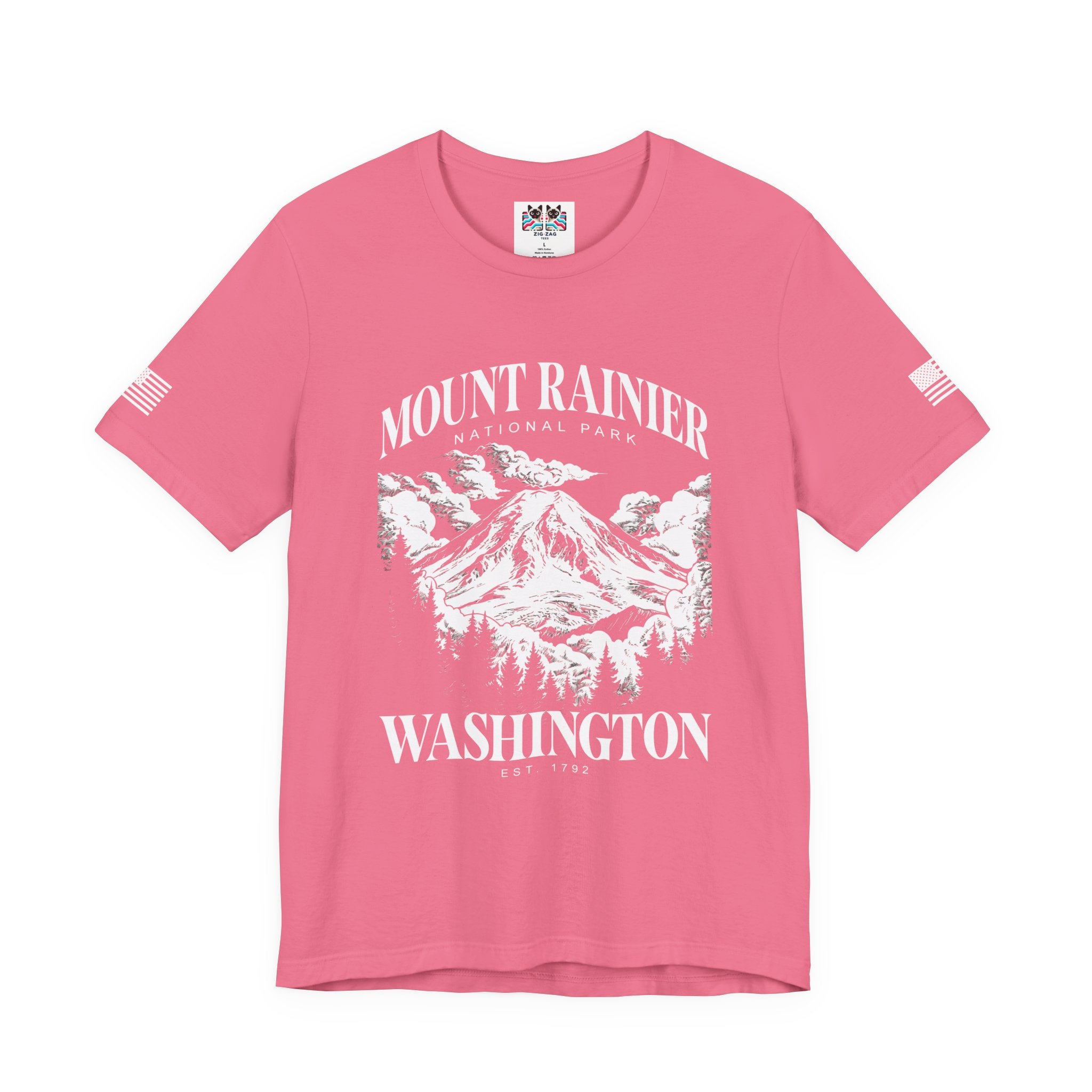 Mount Rainier National Park Washington EST 1792 Graphic T-Shirt | Pacific Northwest Hiking Tee | PNW Mountain Shirt