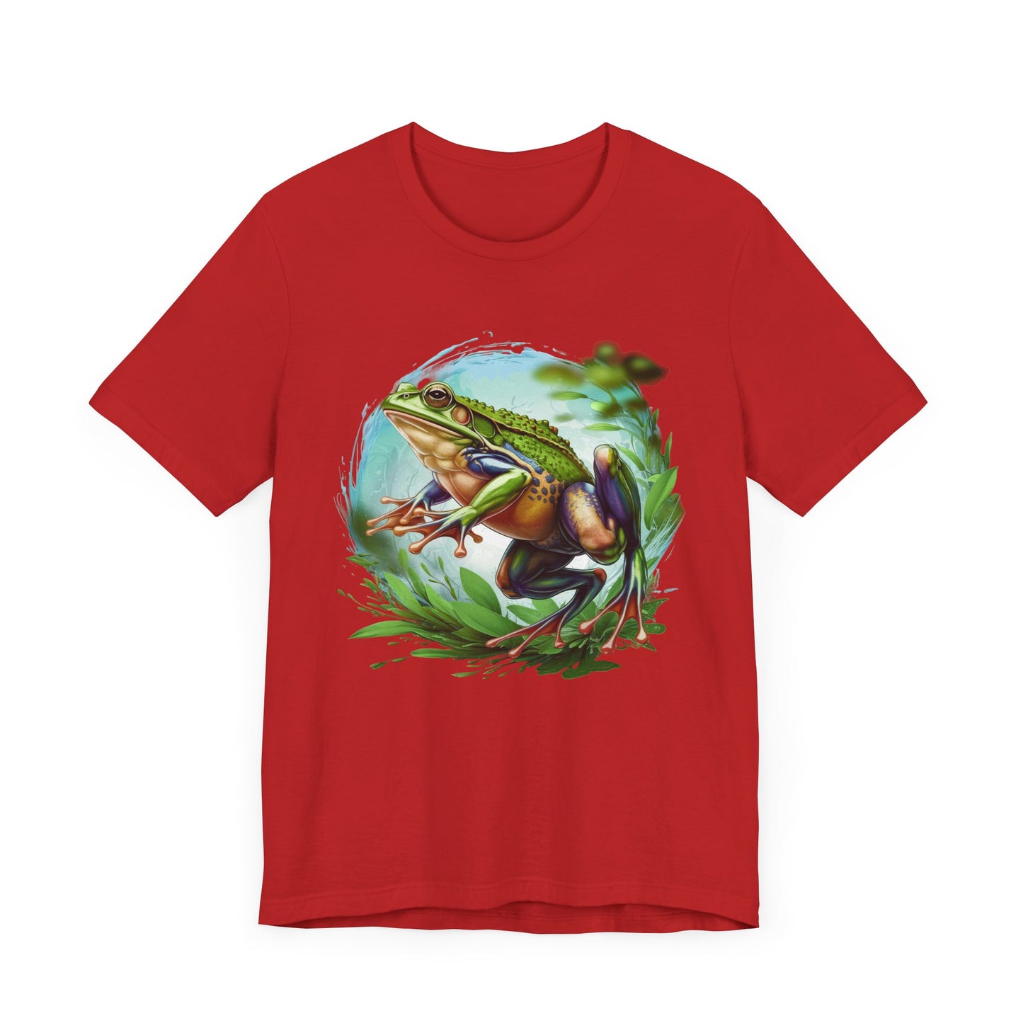 Leaping Frog in Air with energy and grace in Lush Green Vegetation Graphic T-Shirt