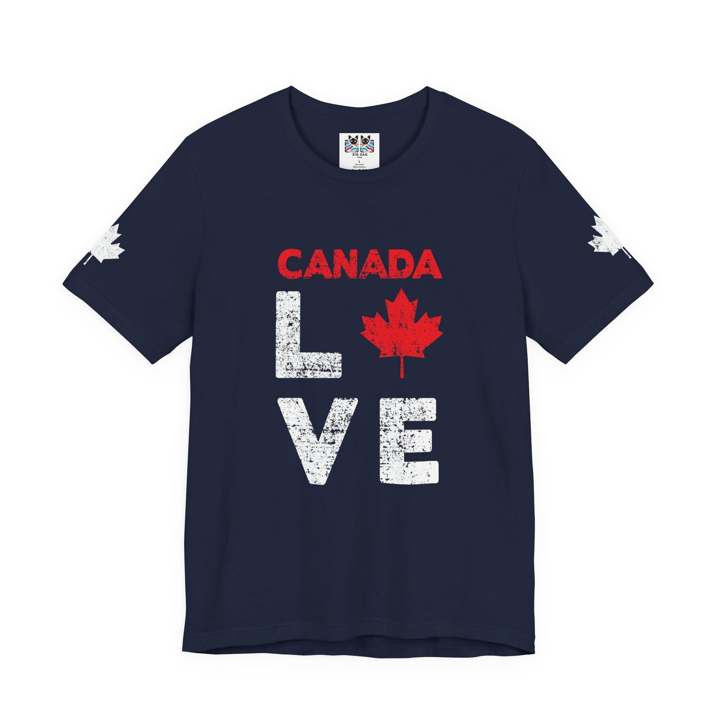 Canada Maple Leaf Love with Canada Bold Text T-Shirt