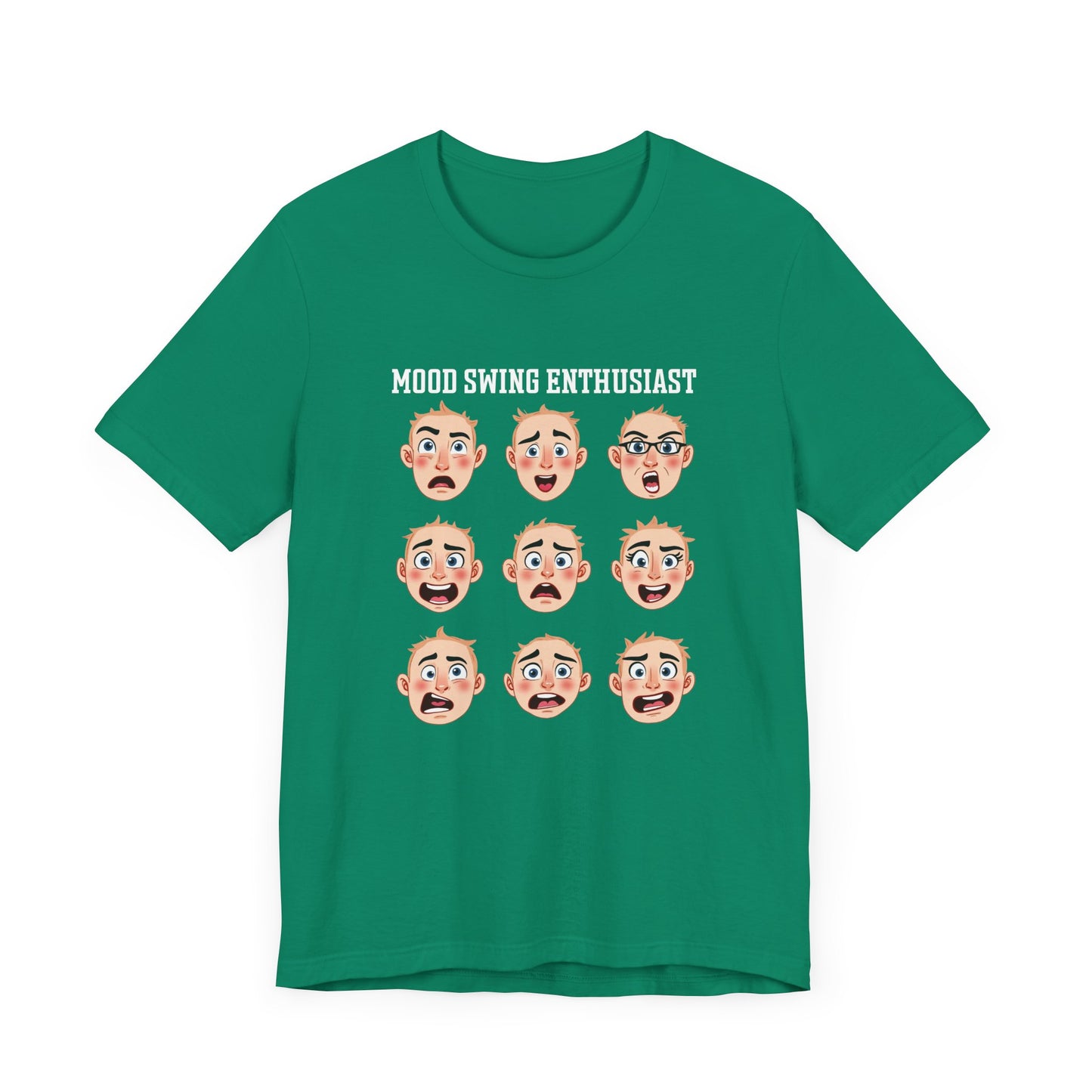Mood Swing Enthusiast – Grid of Nine Expressive Faces Graphic T-Shirt
