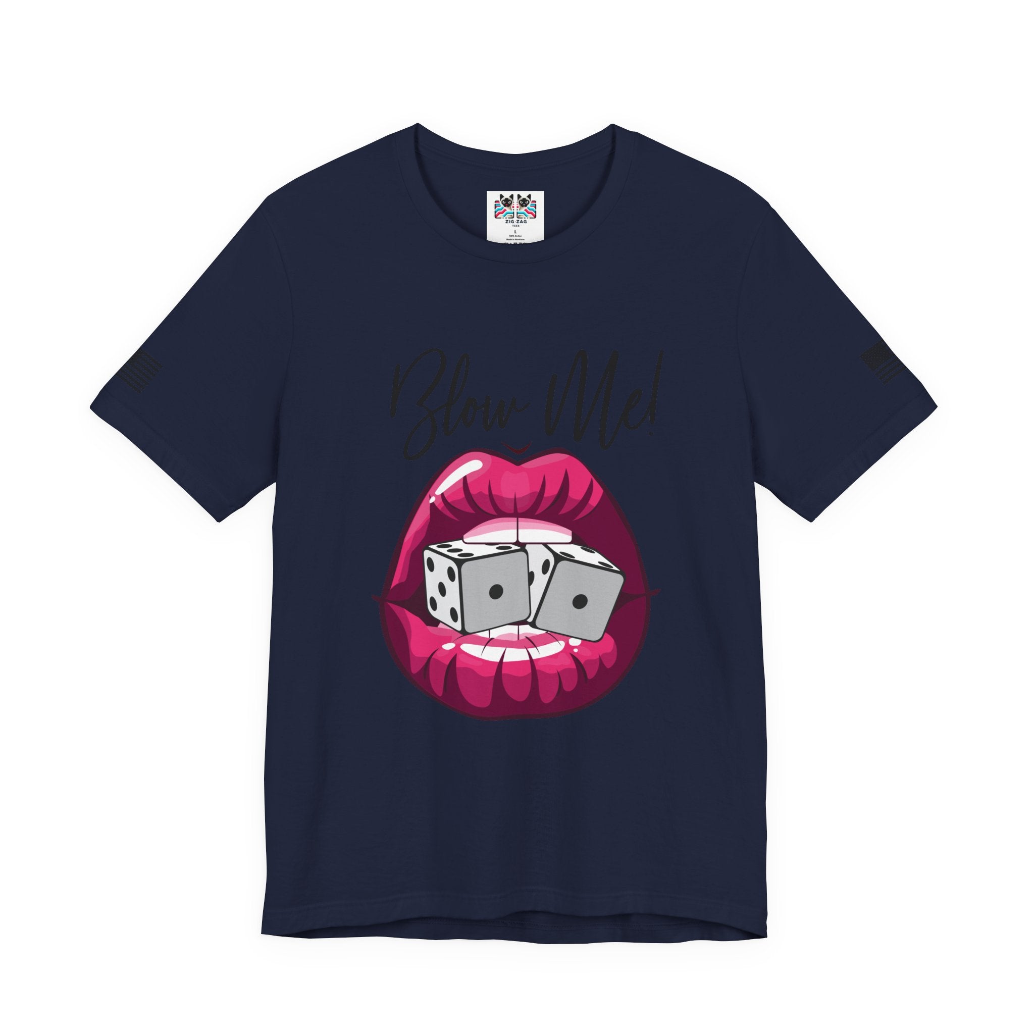 Blow Me Dice Funny Casino T-Shirt – Vegas Craps Lips Humor Tee