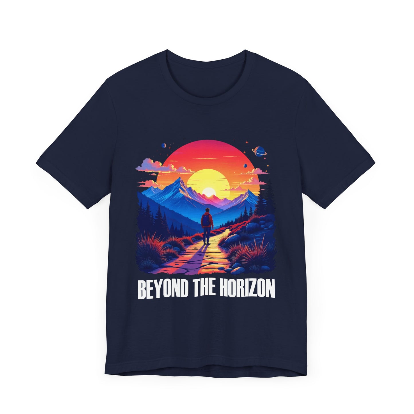 Beyond the Horizon | Inspirational Sunset & Space Exploration T-Shirt