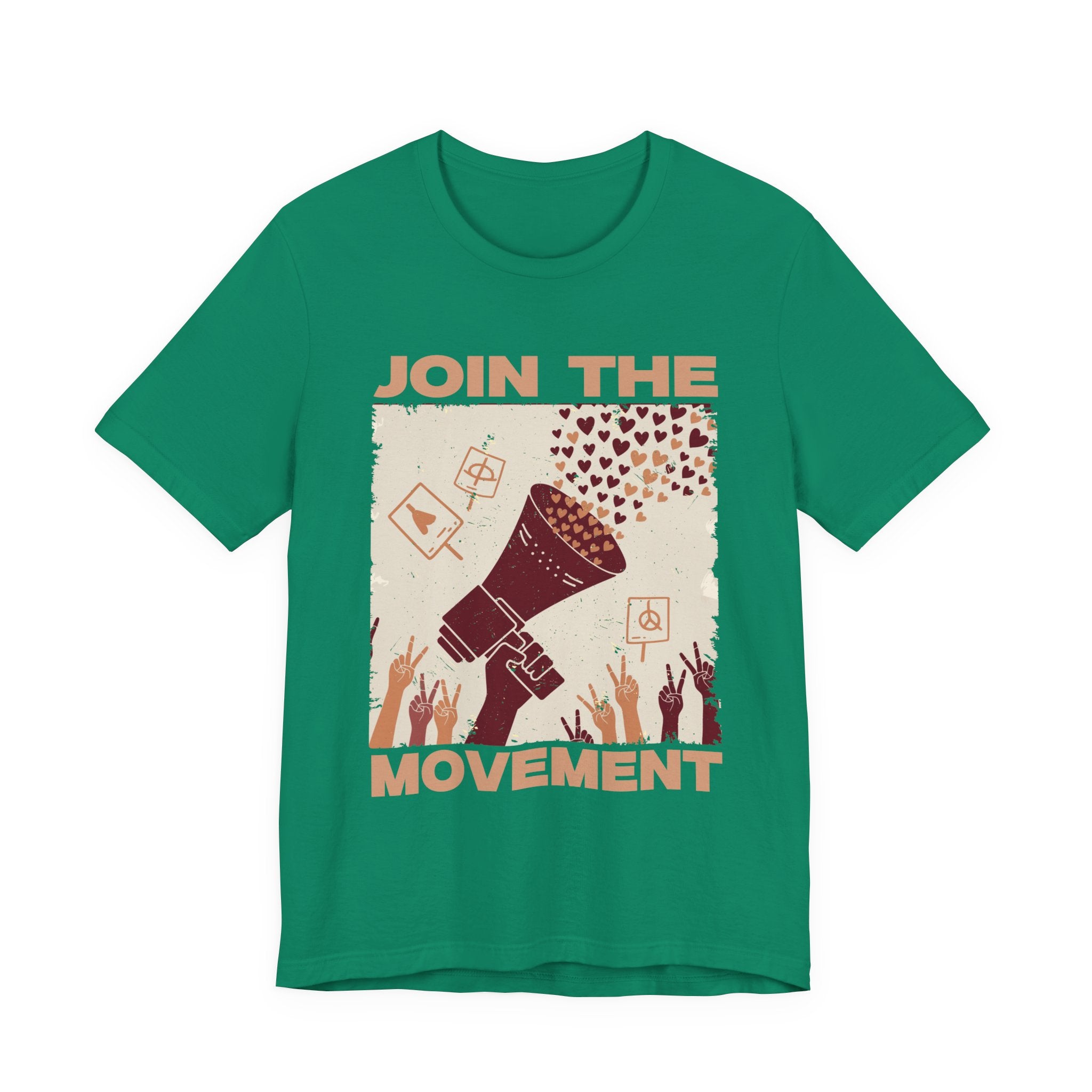 Join the Movement – Empowerment Speaker and Victory Hands Graphic T-Shirt