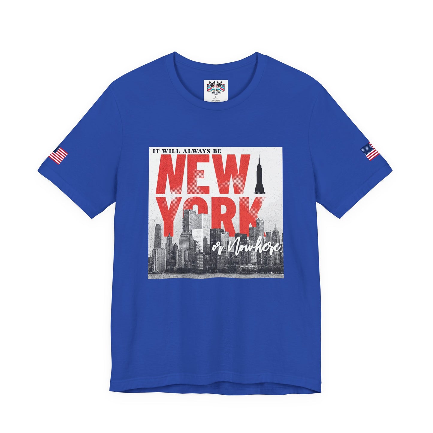 It Will Always Be New York T-Shirt - Red & White NYC Skyline Statement Design