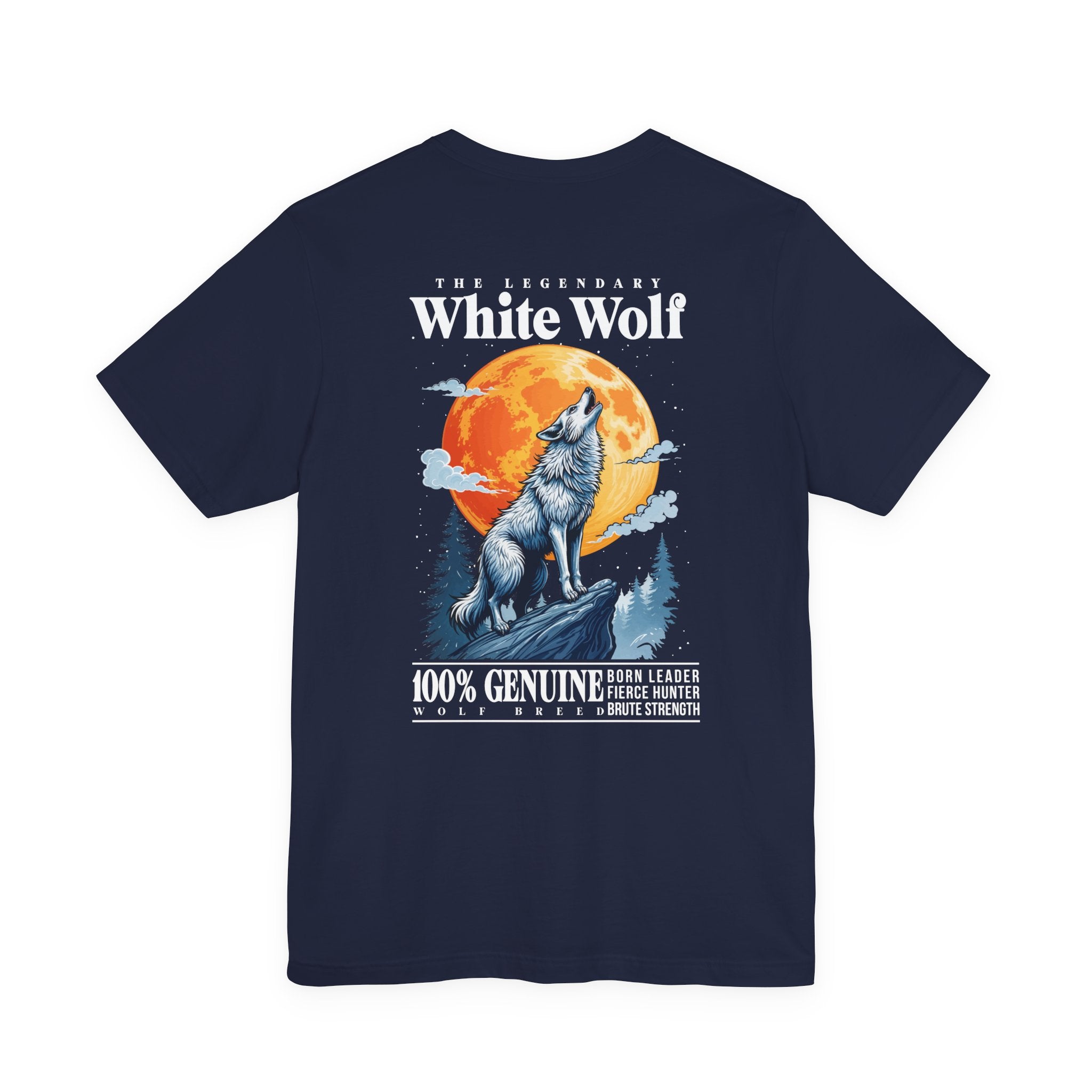 The Legendary White Wolf T-Shirt – Majestic Wolf Howling at Full Moon