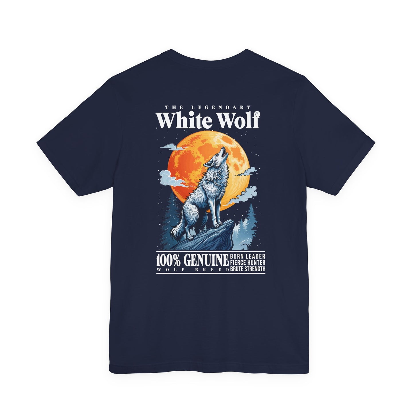 The Legendary White Wolf T-Shirt – Majestic Wolf Howling at Full Moon