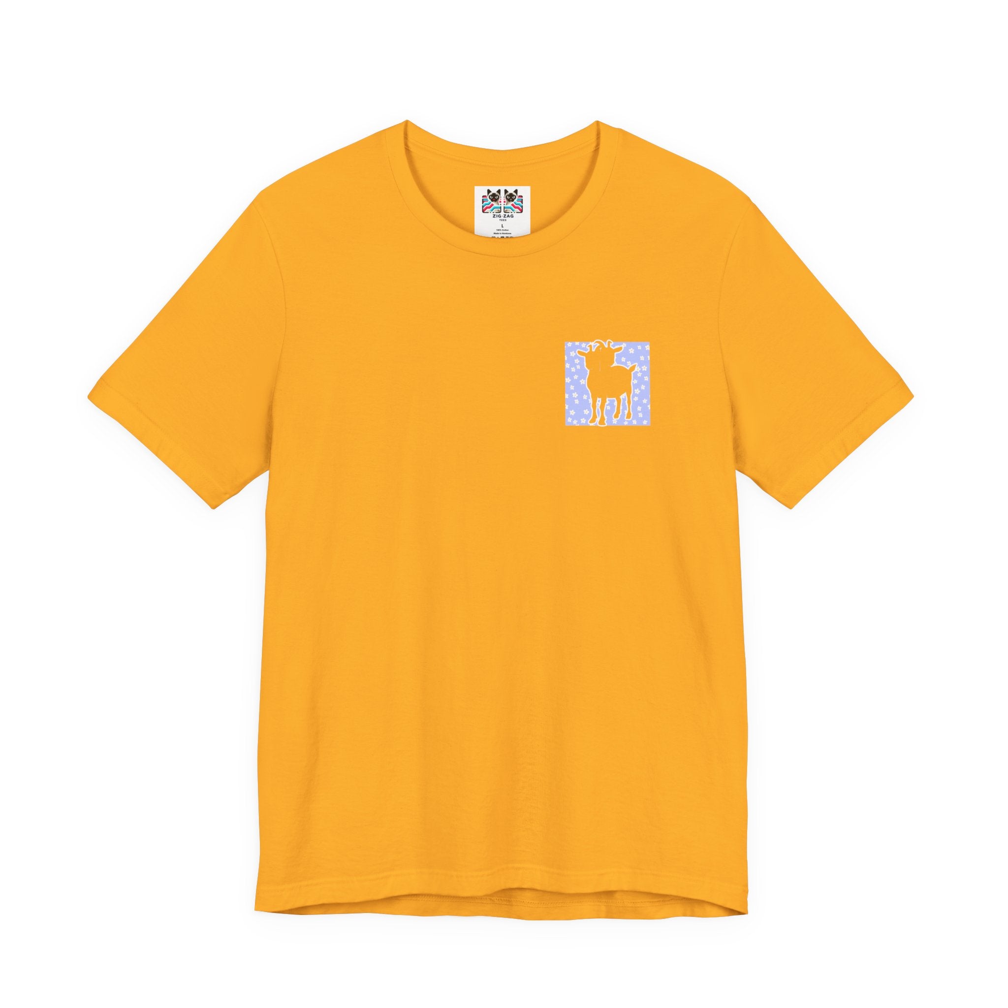 Double-Headed Goat Outline Graphic T-Shirt