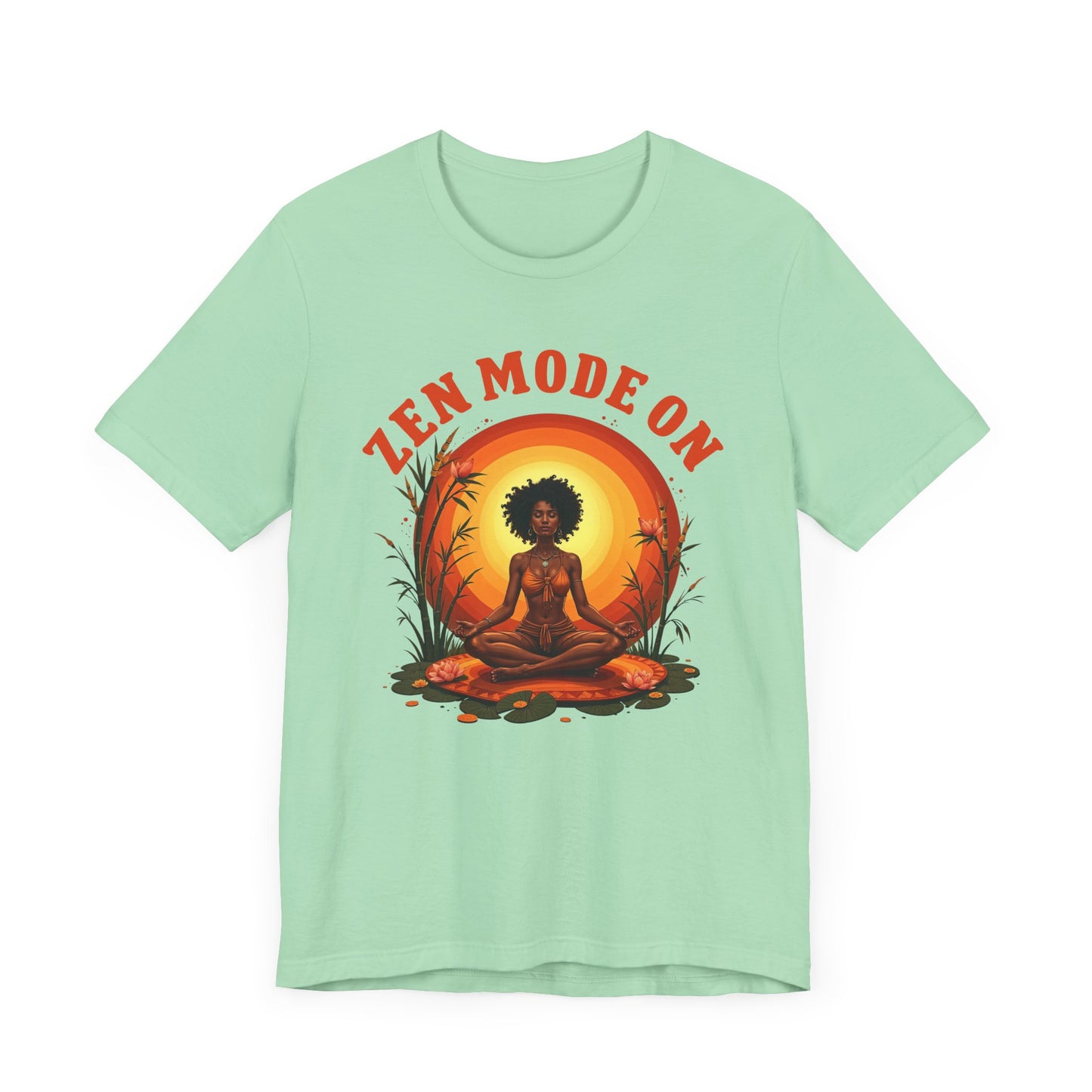 Zen Mode On – Peaceful Meditation Lotus Glow Graphic T-Shirt