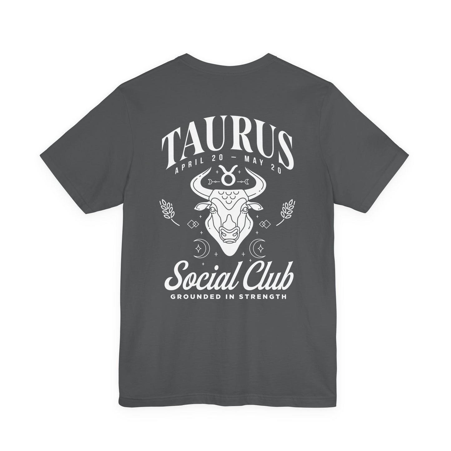 Taurus Zodiac T-Shirt – Bull Head with Astrological Wheel and Earth Element