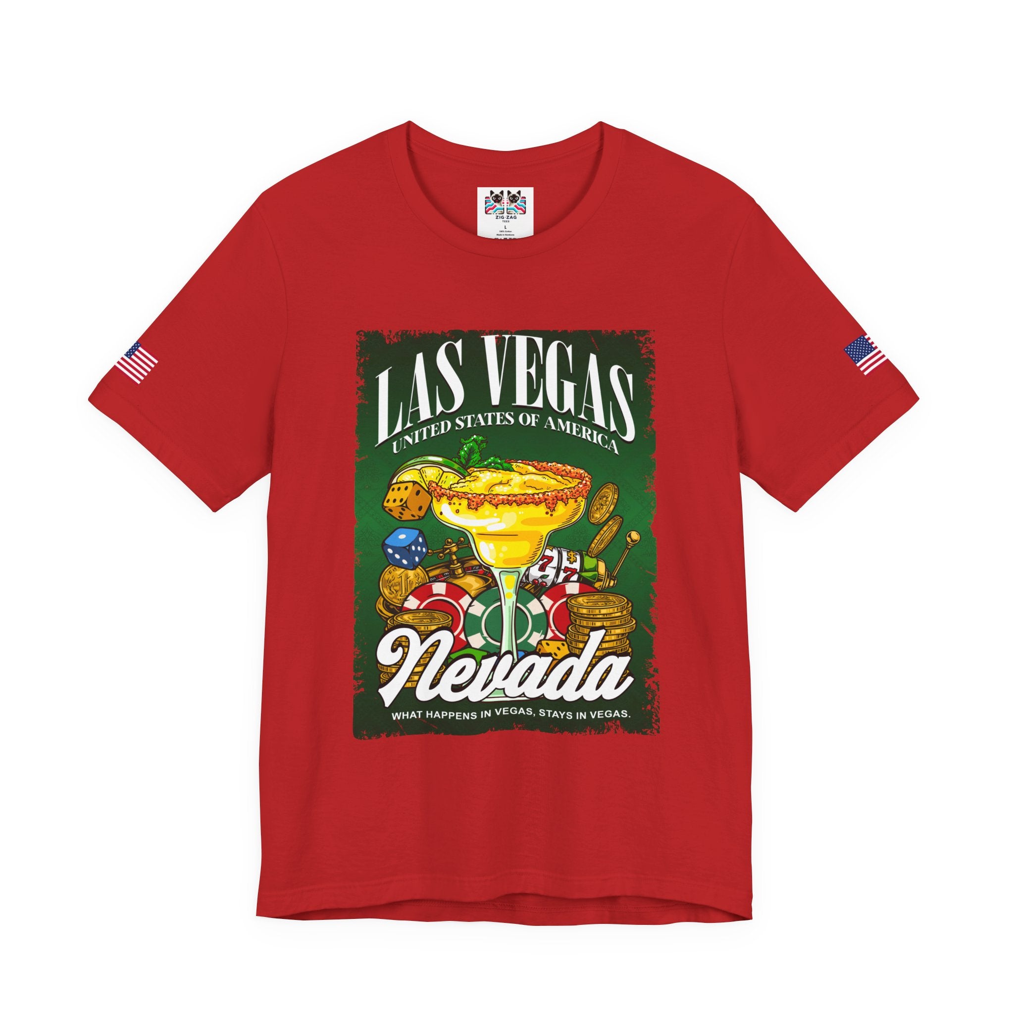 Las Vegas Nevada USA Margarita Casino T-Shirt – Colorful Dice Chips Vegas Graphic Tee