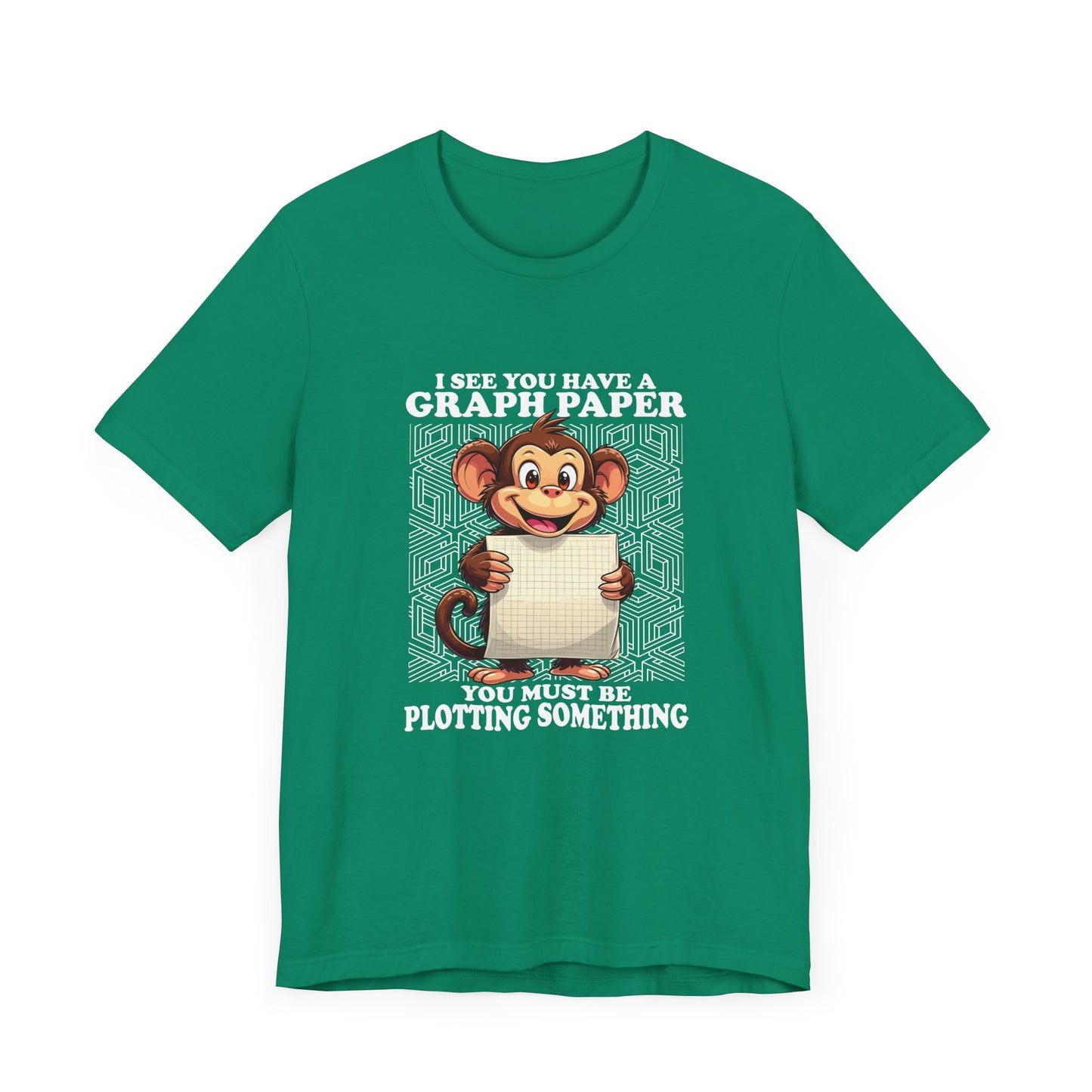Math Humor Monkey T-Shirt – Plotting Something with Graph Paper