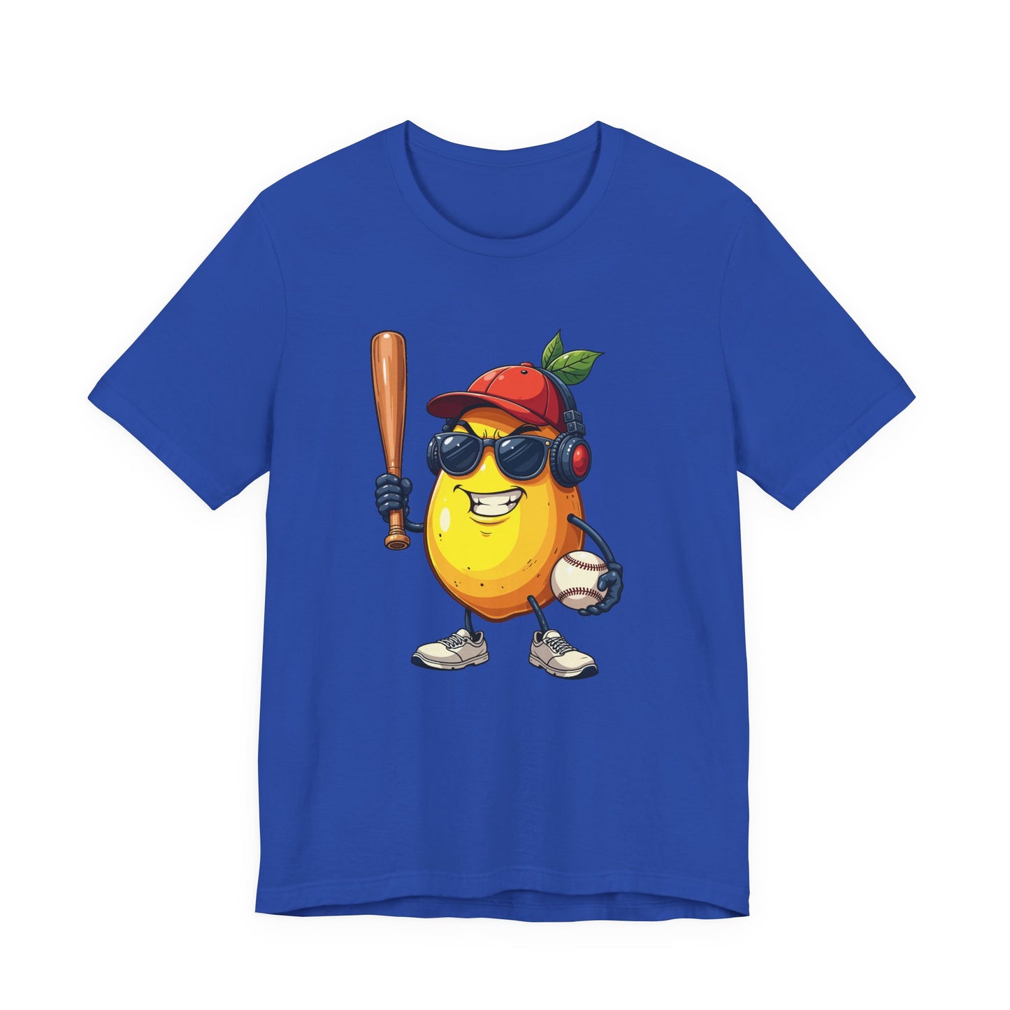 Aggressive Lemon Baseball Mascot Tshirt Bold Sports Fruit Character Design