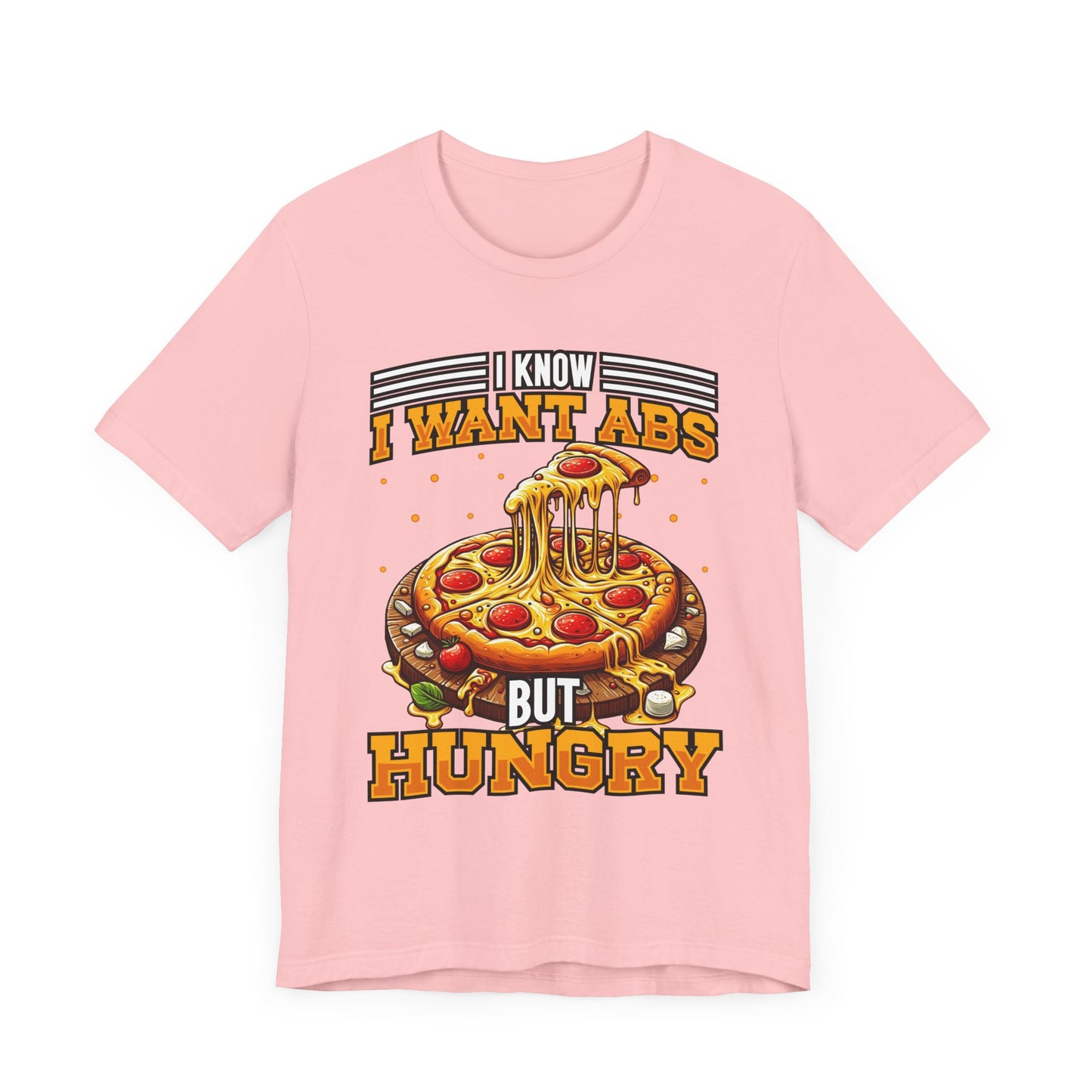 I Know I Want Abs But Hungry Shirt, Funny Gym Foodie Tee, Workout and Food Struggle T Shirt, Relatable Fitness Humor Apparel, Sarcastic Fit Top