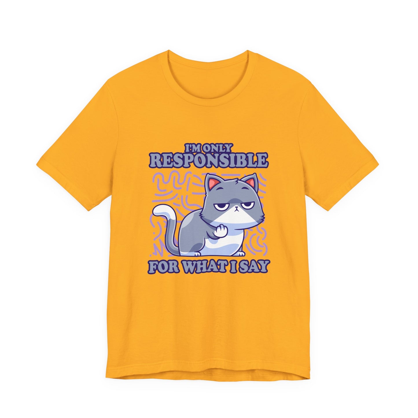 I’m Only Responsible for What I Say T-Shirt – Sassy Cat Waiting Gesture Graphic Tee