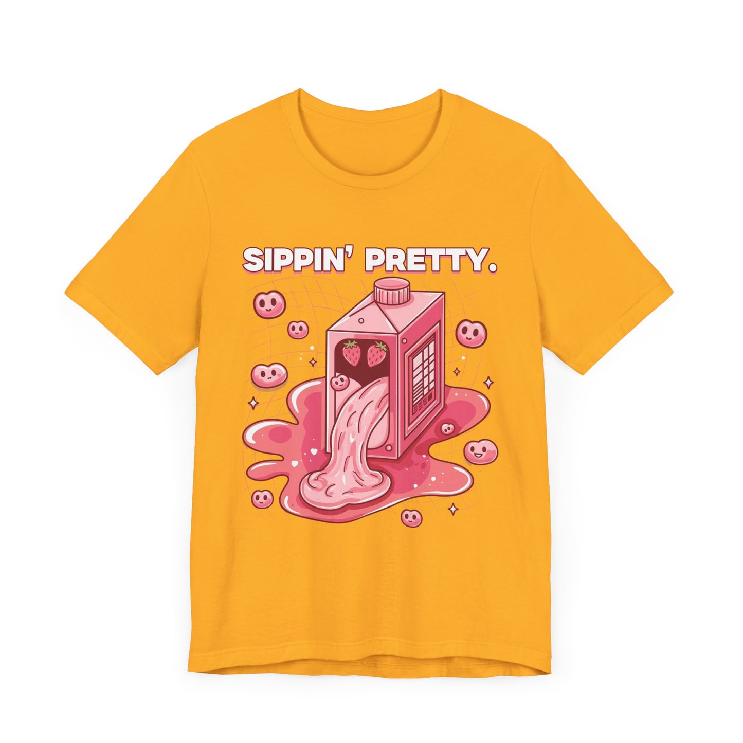 Sippin' Pretty | Strawberry Juice Splash Graphic T-Shirt