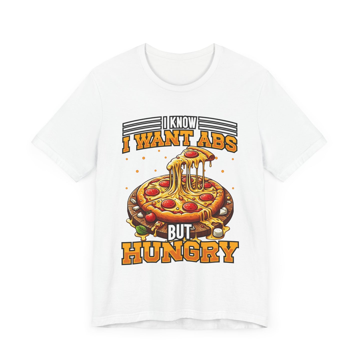 I Know I Want Abs But Hungry Shirt, Funny Gym Foodie Tee, Workout and Food Struggle T Shirt, Relatable Fitness Humor Apparel, Sarcastic Fit Top
