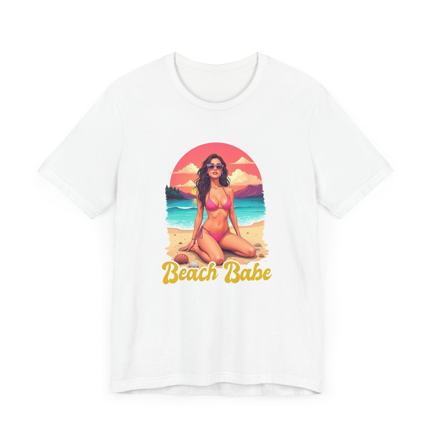 Beach Babe T-Shirt – Stylish Women in Bikini Beach Graphic Tee