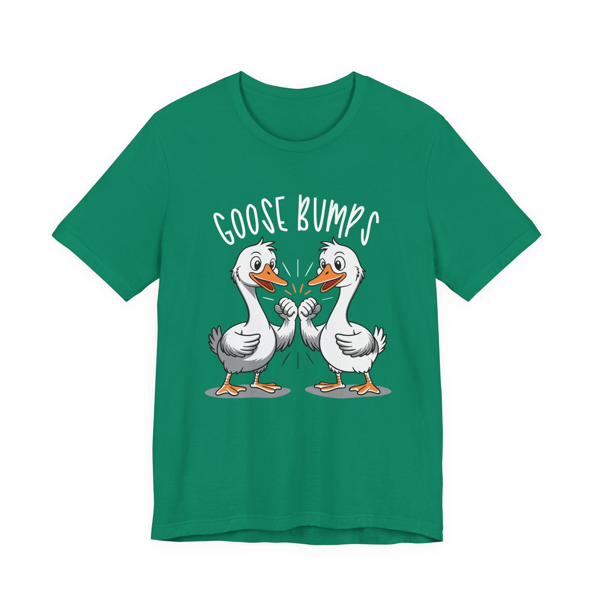 Goose Bumps Funny T-Shirt – Two Geese Fist Bump Cartoon Graphic Tee