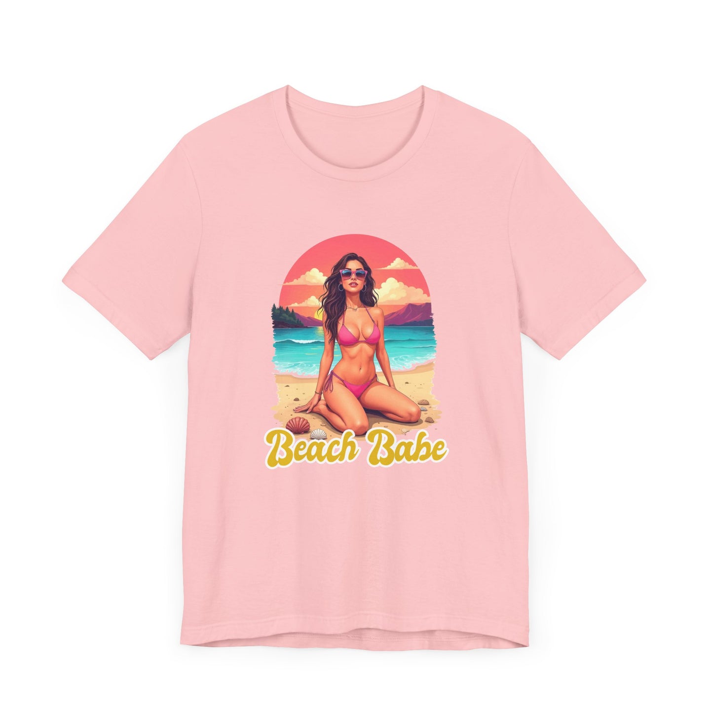 Beach Babe T-Shirt – Stylish Women in Bikini Beach Graphic Tee