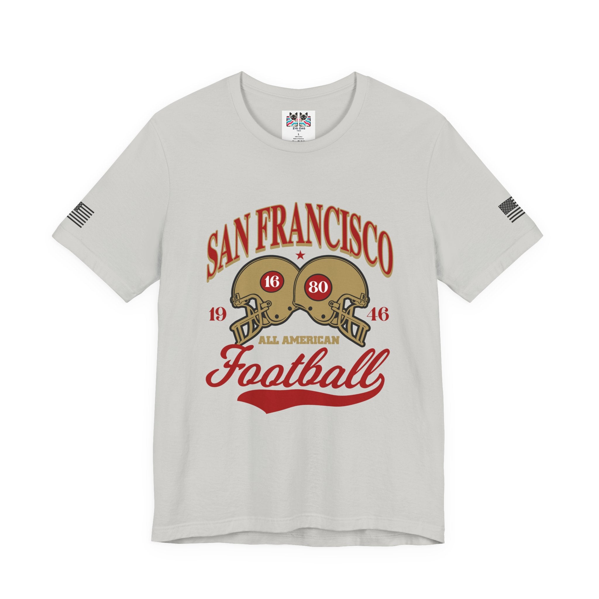 San Francisco Football T-Shirt, All American 1946 Dual Helmet Vintage Tee, SF Bay Area Fan Shirt, Retro Football Gift, Unisex