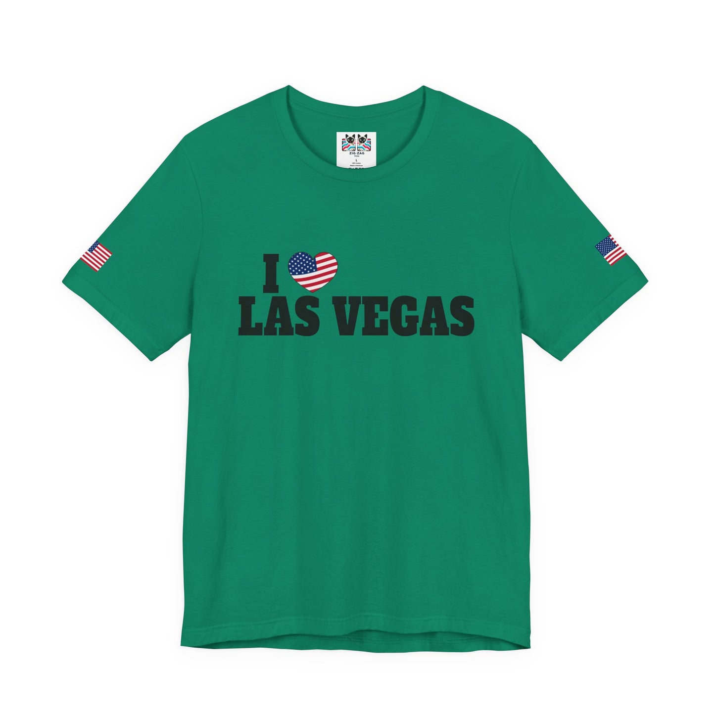 I Love Las Vegas T-Shirt - Classic USA Flag Heart Simple Nevada City Pride