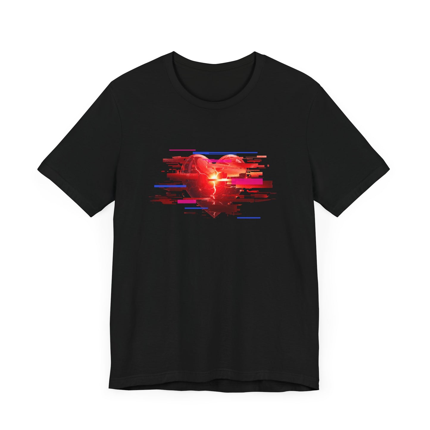 Glitch Heart – Modern Art Heart with Color Patch Rectangles Graphic T-Shirt