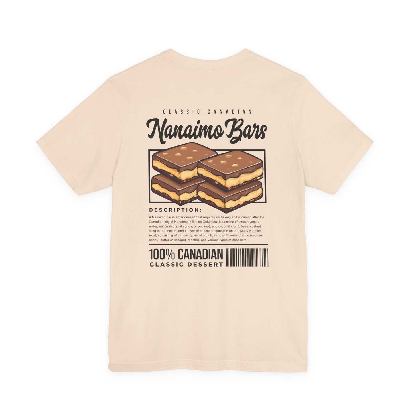 Classic Canadian Nanaimo Bars T-Shirt – Featuring Iconic Dessert & Ingredient Graphic
