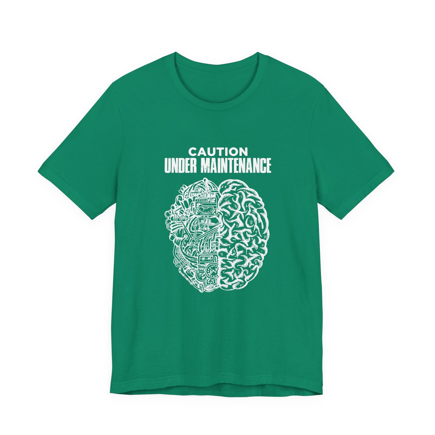 Caution Under Maintenance Brain T Shirt Human Mind Wired Design
