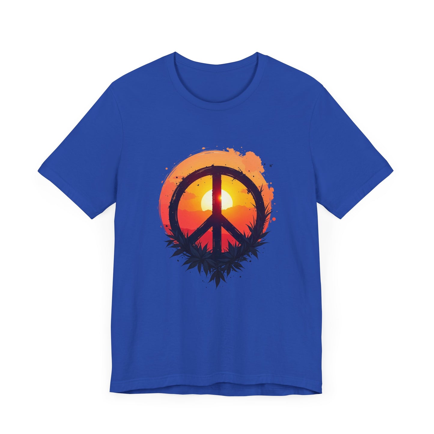 Peace Sunset T-Shirt – Retro Peace Sign and Nature Graphic Tee