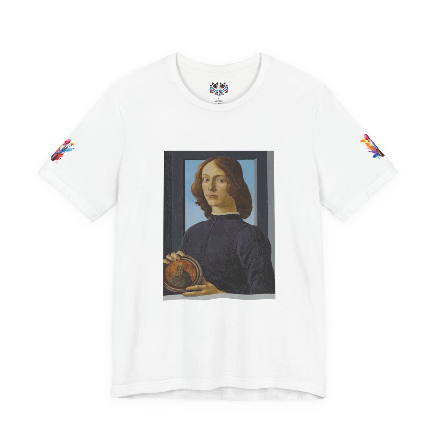 Renaissance Portrait Art T-Shirt – Italian Master Painting with Medallion Graphic Tee