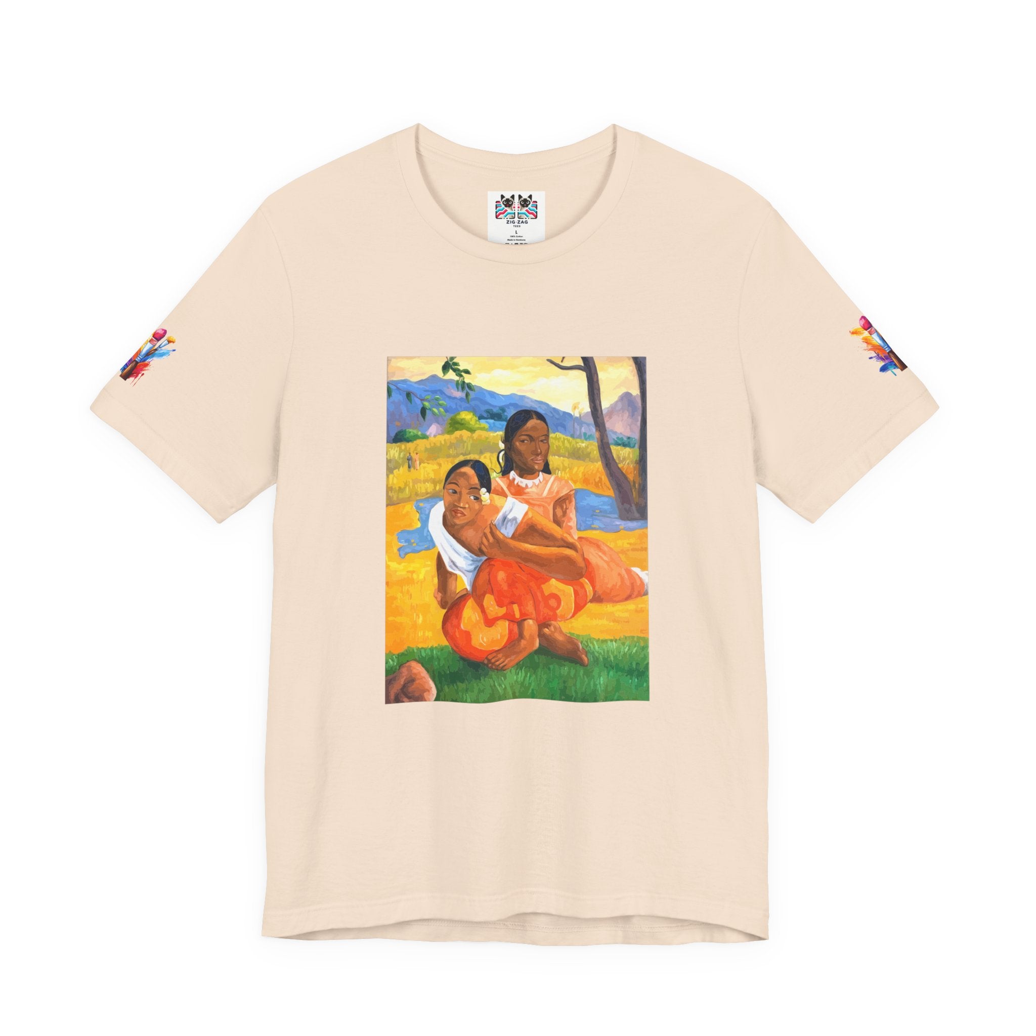 Tahitian Women Art T-Shirt – Post-Impressionist Tropical Paradise Painting Graphic Tee