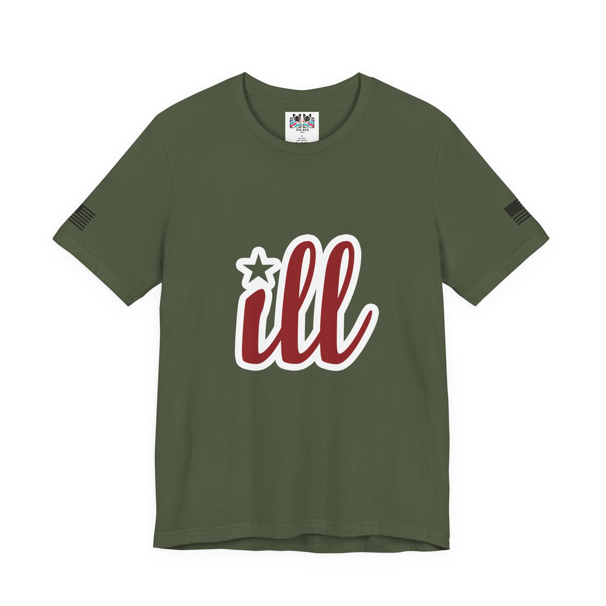 Philadelphia ILL T-Shirt – Bold Script Star Graphic Tee Philadelphia Fan