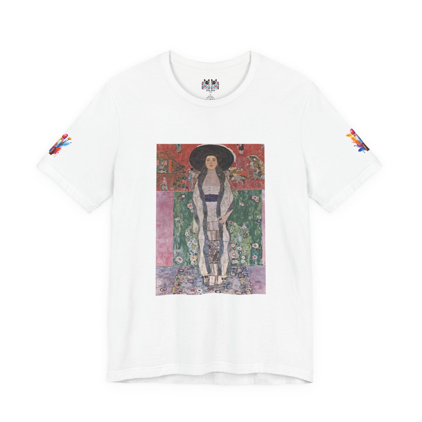 Art Nouveau Portrait T-Shirt – Elegant Woman in Ornate Kimono Style Dress Graphic Tee