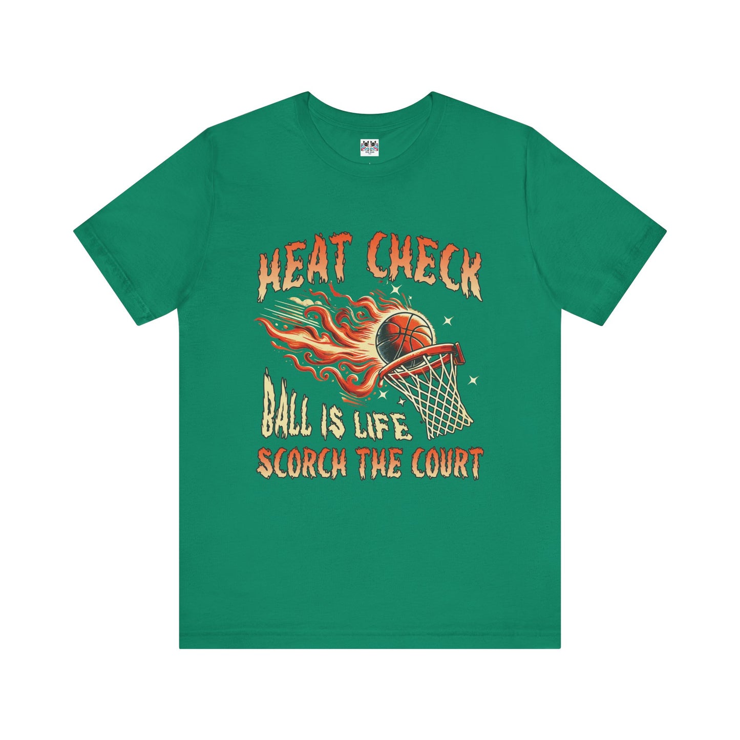 Heat Check Basketball Flames On Fire Scorch the Court Sports T-Shirt