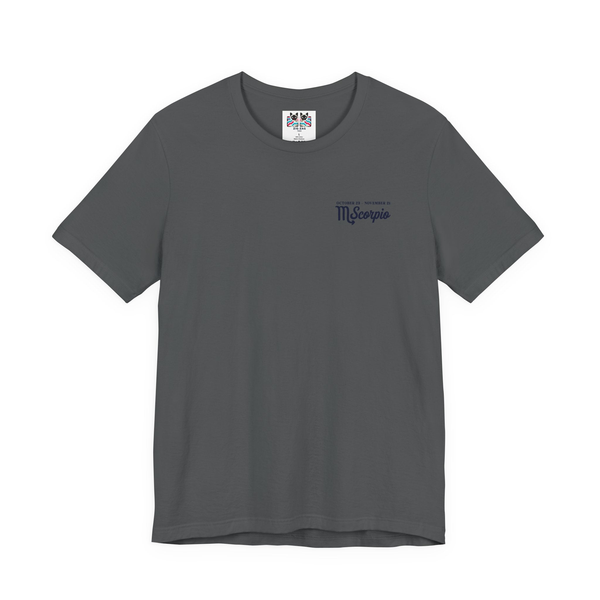 Scorpio Silent Strength T-Shirt – Scorpion with Zodiac Calendar Background
