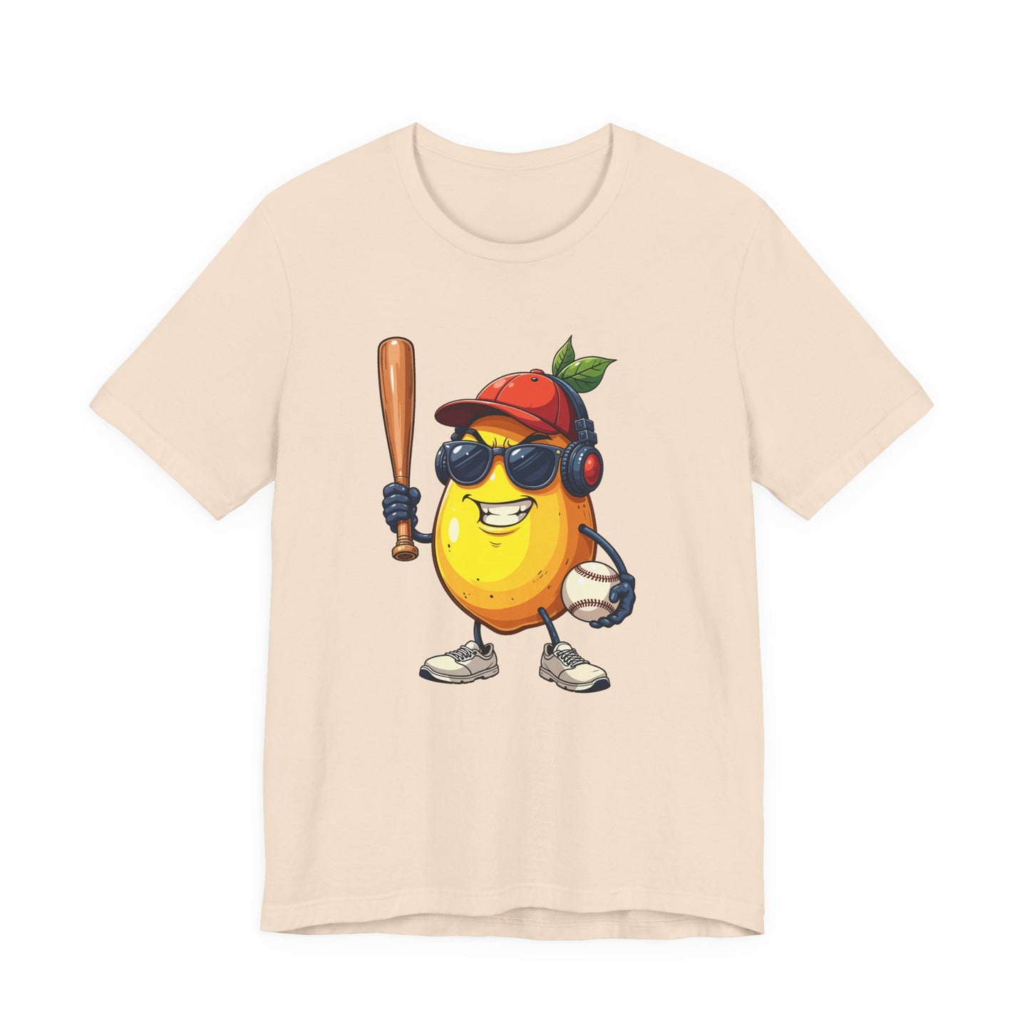 Aggressive Lemon Baseball Mascot Tshirt Bold Sports Fruit Character Design