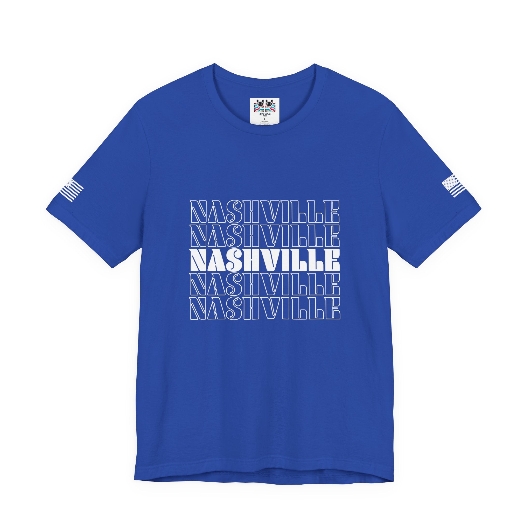 Nashville Repeat Stack T-Shirt – Bold Retro Stacked Typography Tee