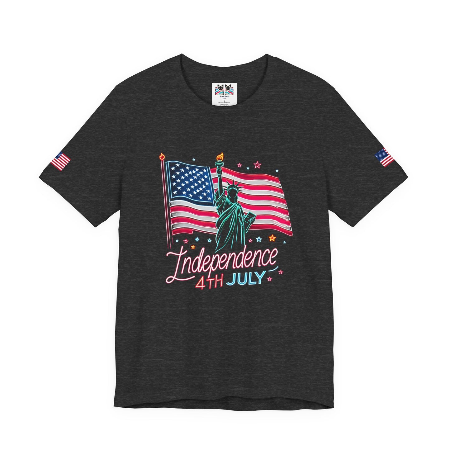 Independence 4th July T-Shirt – Statue of Liberty American Flag Celebration Graphic Tee