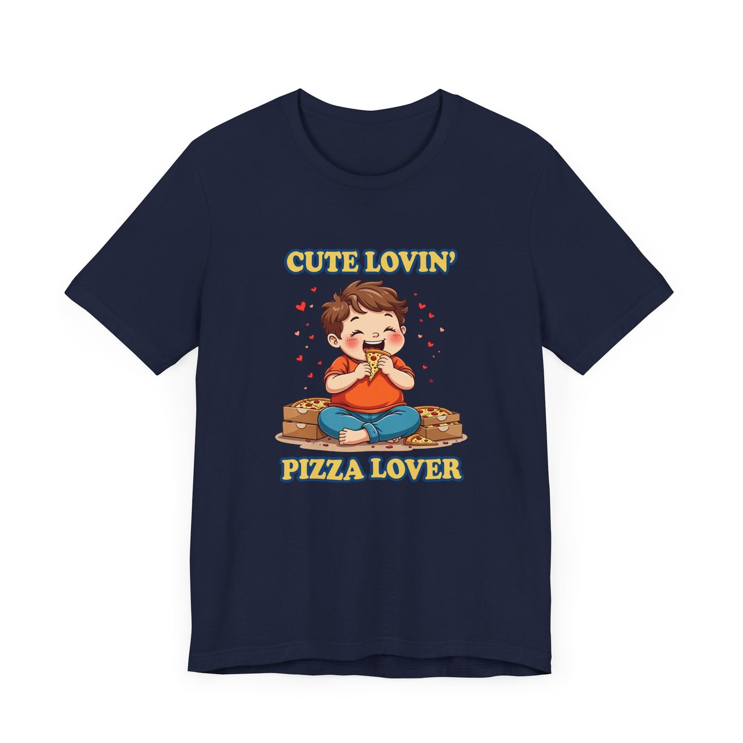 Cute Lovin’ Pizza Lover T-Shirt – Adorable Kid Eating Pizza Graphic