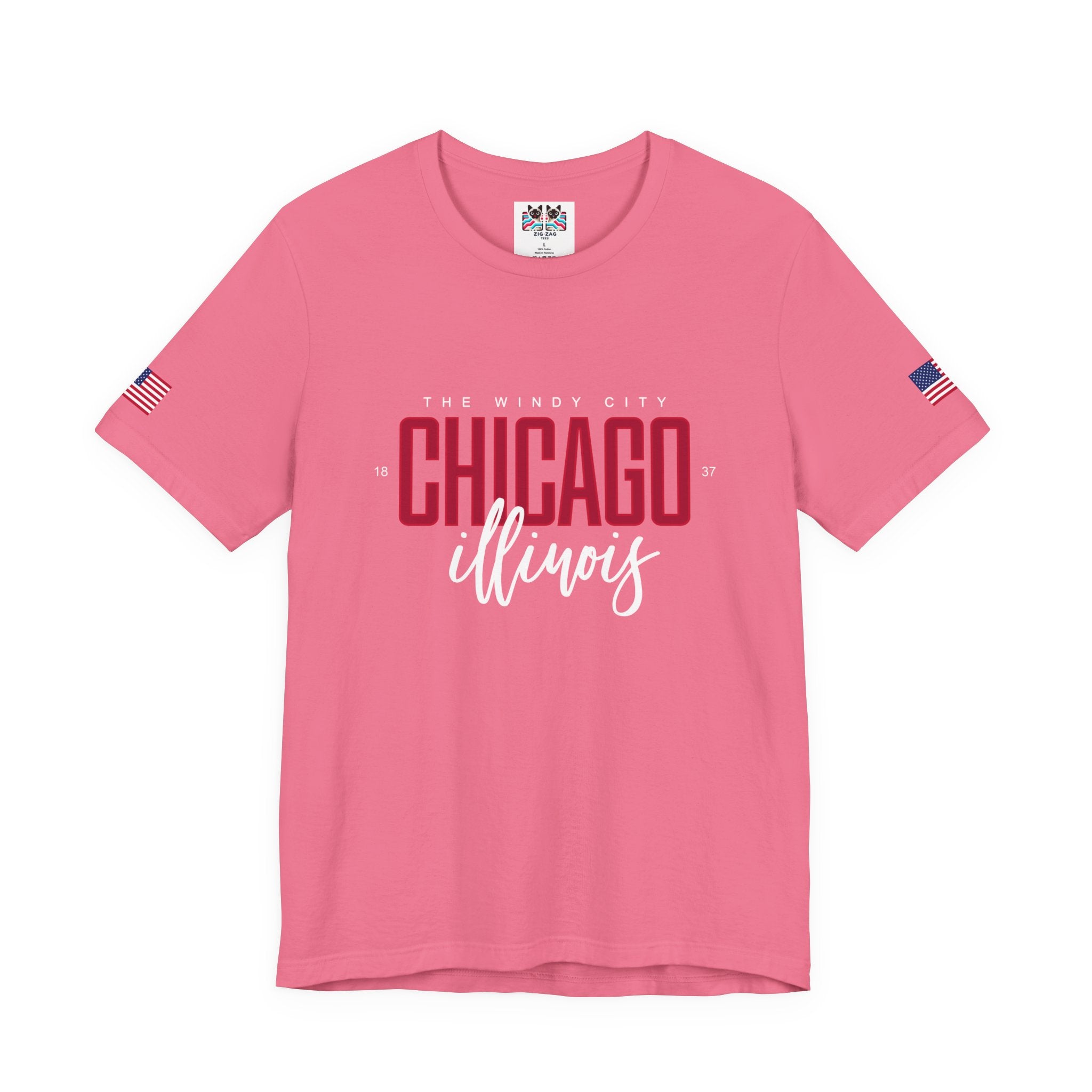 The Windy City Chicago T-Shirt - Chicago Illinois 1837 Purple Typography Design