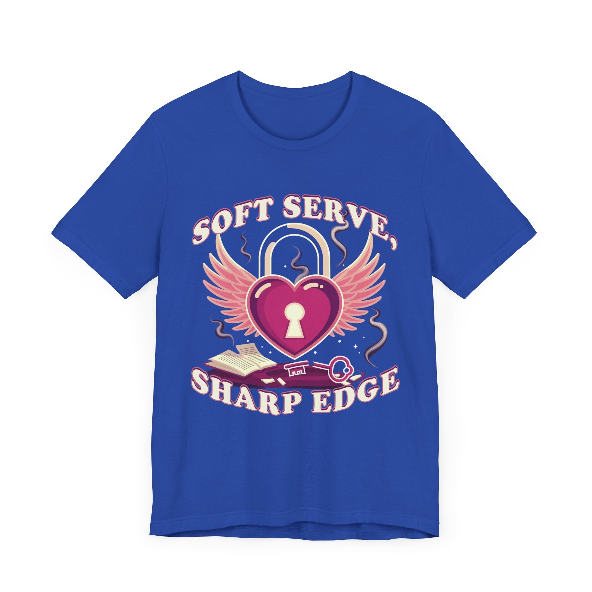 Soft Serve, Sharp Edge | Heart Lock, Wings & Broken Key Graphic T-Shirt
