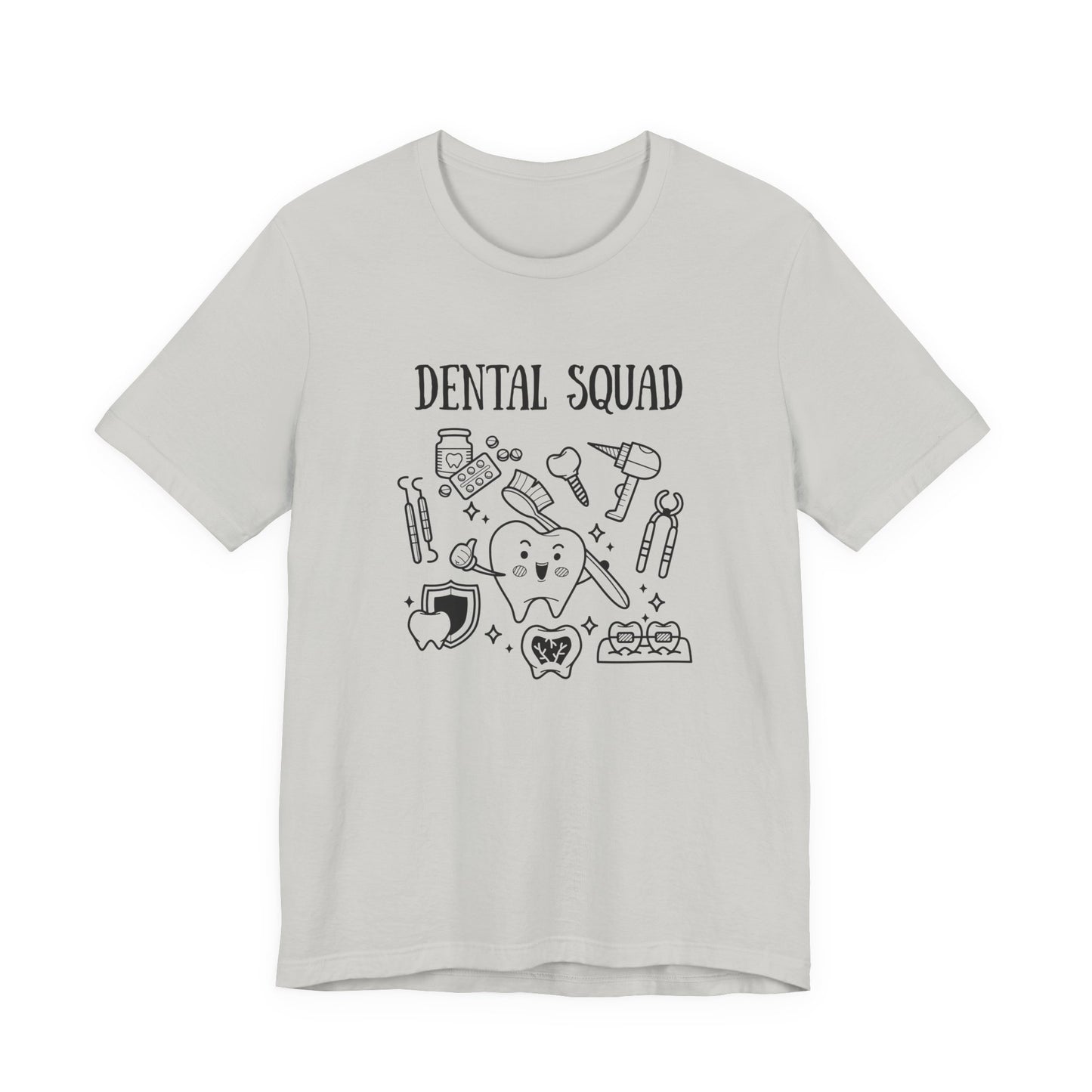 Dental Squad T Shirt Tooth Centered with Dental Tools and Brush