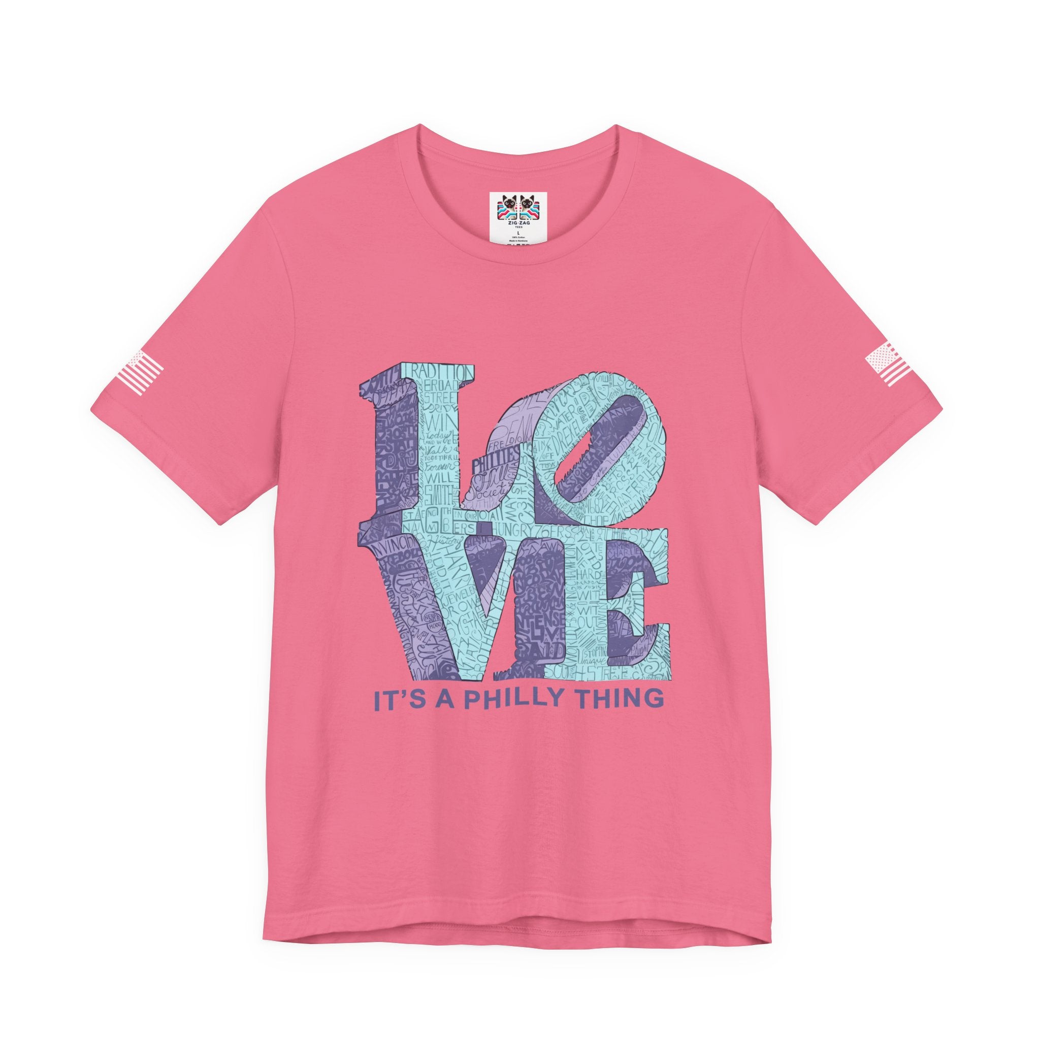 Love It's a Philly Thing T-Shirt – LOVE Sculpture Word Art Graphic Tee Philadelphia