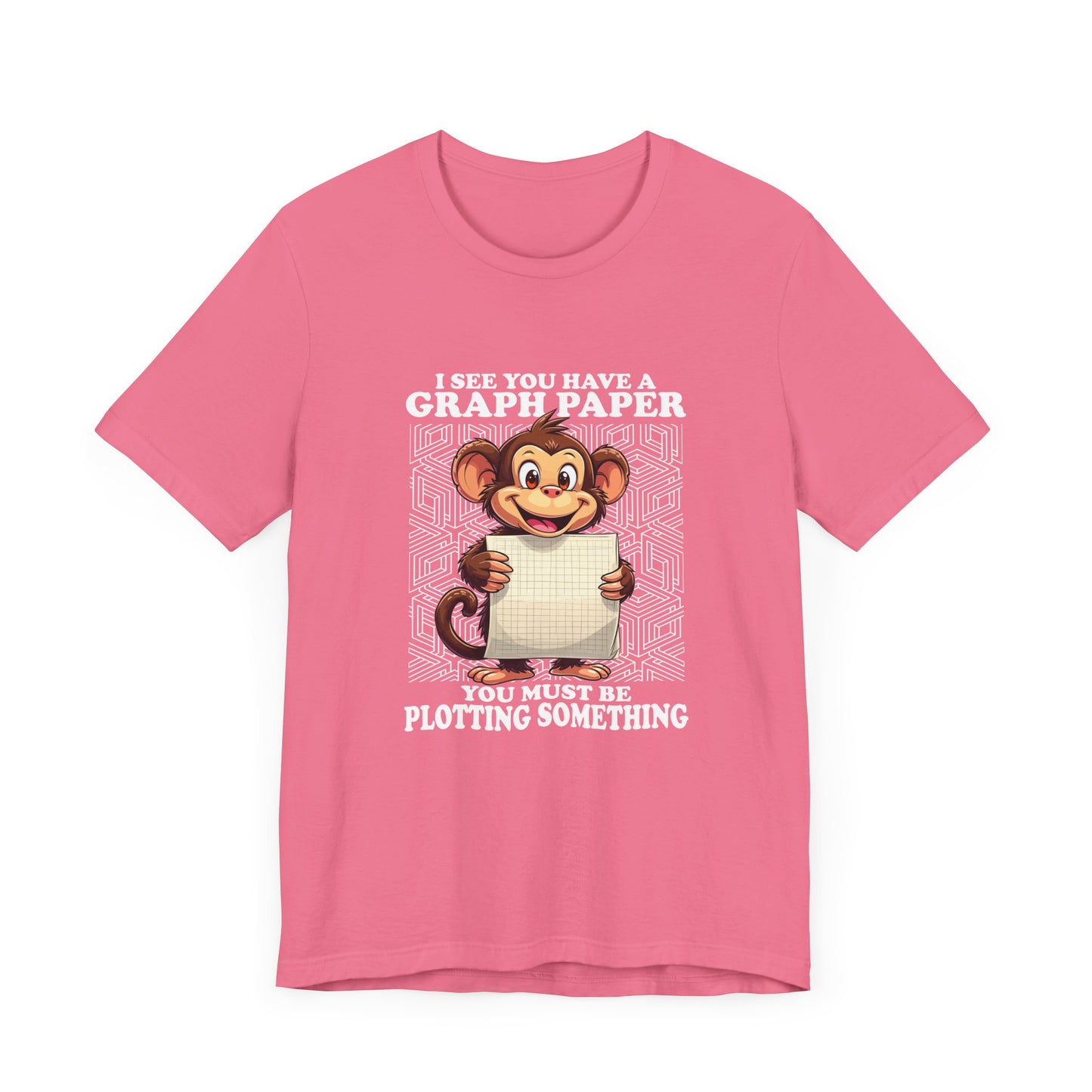 Math Humor Monkey T-Shirt – Plotting Something with Graph Paper